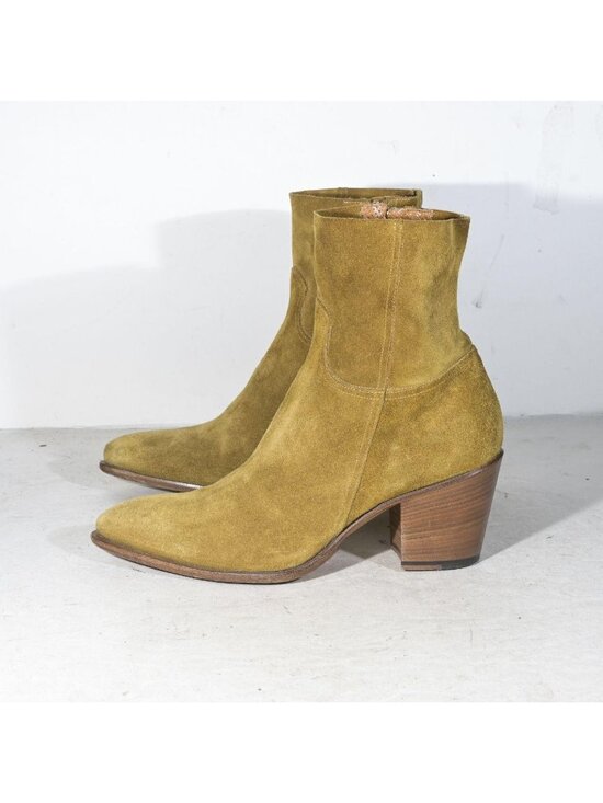 Rocco P. Shoes - Rocco P. Brown Suede Western Ankle Boots Heeled Bootie Heel Made in Italy 39